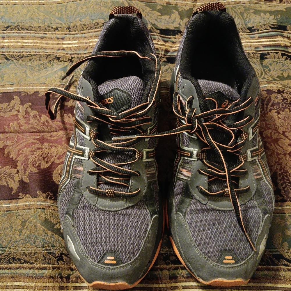 Asics Gel-Venture 5  Hiking Shoes (T5N3N) Grey/Orange Preowned Men's Sz 10.5 - Picture 2 of 12